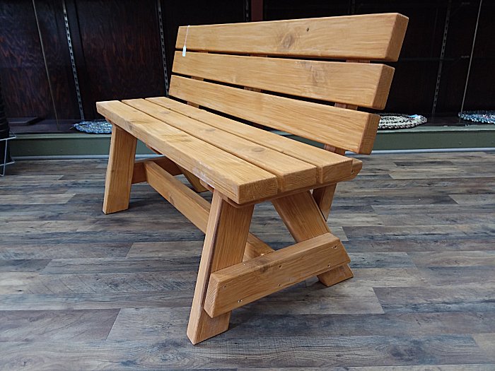 4 foot Garden Bench with/back and extra wide seat Angle